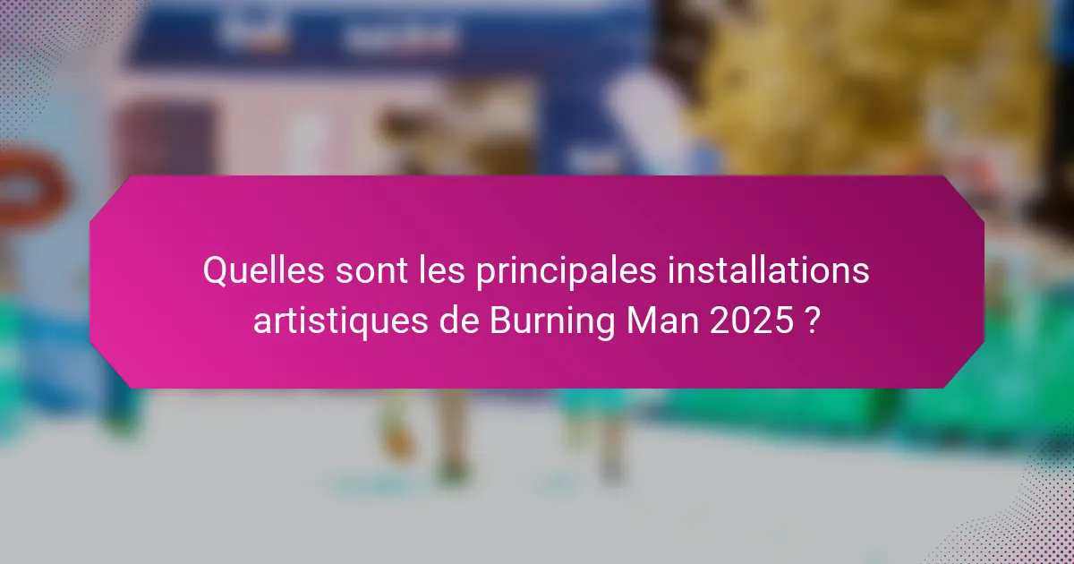 Quelles sont les principales installations artistiques de Burning Man 2025 ?